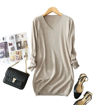 New autumn winter sweater long section of women's V-neck Slim bottoming shirt package hip pullover large size B316
New autumn winter sweater long section of women's V-neck Slim bottoming shirt package hip pullover large size B316