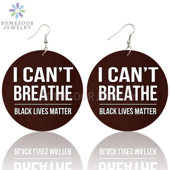 SOMESOOR I Can't Breathe Printing Wooden Drop Earrings Black Lives Matter Sayings Large Loops Dangle Jewelry For Women Gifts
SOMESOOR I Can't Breathe Printing Wooden Drop Earrings Black Lives Matter Sayings Large Loops Dangle Jewelry For Women Gifts