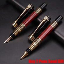 

Hot Selling Brand Hero 520 Metal Ink Fountain Pen Red Wood Color Luxury Metal Signature Gift Writing Pen Buy 2 Send Gift