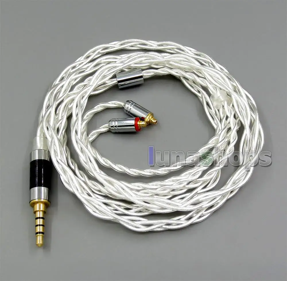 LN006003 чистое серебро Экранирование кабель для наушников MMCX разъем Shure se535 se846 se215