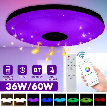 Modern LED Ceiling Lights Dimmable RGB Music Lamp bluetooth Speaker Remote APP Control for Livingroom 110V/220V
Modern LED Ceiling Lights Dimmable RGB Music Lamp bluetooth Speaker Remote APP Control for Livingroom 110V/220V