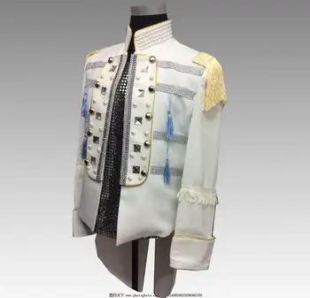 British Fashion White Crystal Pearl Men Tuxedo European Drama Court Suit Party Celebration Blazer Singer Chorus Stage Tailcoat
British Fashion White Crystal Pearl Men Tuxedo European Drama Court Suit Party Celebration Blazer Singer Chorus Stage Tailcoat