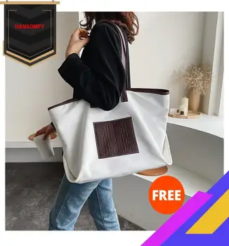 2020 New INS Korea Large Capacity Canvas Bag Fashion Contrast Color Shoulder Bag Literature and Art Tote Bag Women's Handbag
2020 New INS Korea Large Capacity Canvas Bag Fashion Contrast Color Shoulder Bag Literature and Art Tote Bag Women's Handbag