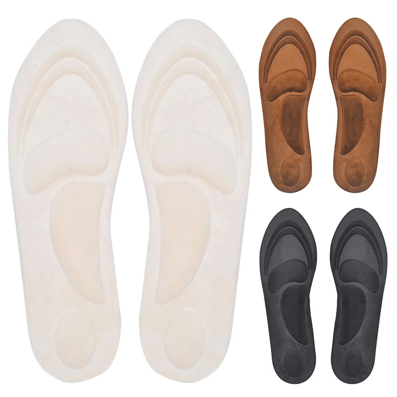 

4D Velvet Cushioned Insoles Memory Foam Feet Arch Insole with High Rebound Decompression Sneaker Accessories