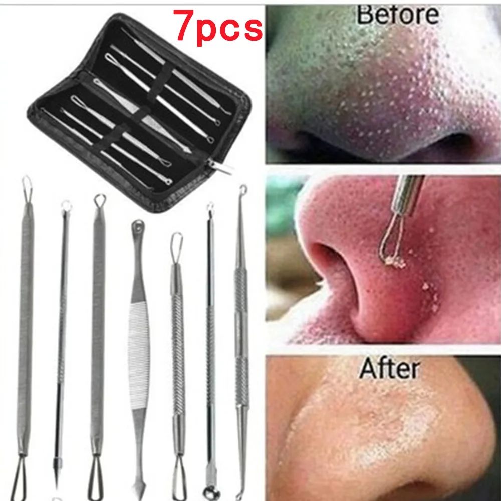 5/7Pcs Black Dot Pimple Blackhead Remover Tool Needles set For Squeezing Acne Tools Spoon for Face Cleaning Extractor Pore
5/7Pcs Black Dot Pimple Blackhead Remover Tool Needles set For Squeezing Acne Tools Spoon for Face Cleaning Extractor Pore