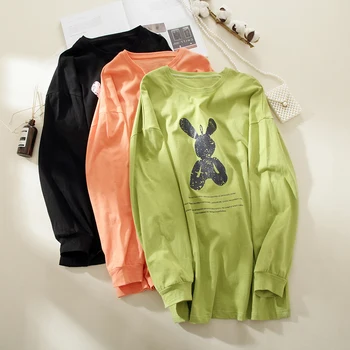 Avocado Green cotton T-shirt Women's 2020 New Style Autumn Clothing Mid-length Crew Neck Loose-Fit Long-sleeved Upper Garment
Avocado Green cotton T-shirt Women's 2020 New Style Autumn Clothing Mid-length Crew Neck Loose-Fit Long-sleeved Upper Garment