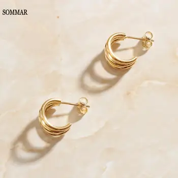 SOMMAR Wholesale 2020 hot sale new Gold color hoop earrings for women circular earring for women wedding 
SOMMAR Wholesale 2020 hot sale new Gold color hoop earrings for women circular earring for women wedding