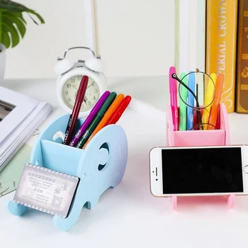 1PC Pen Holder Office Stationery Wooden Plastic Mobile Tray Desk Organizer Cute Elephant Phone Rack Multifunction Dual Use
1PC Pen Holder Office Stationery Wooden Plastic Mobile Tray Desk Organizer Cute Elephant Phone Rack Multifunction Dual Use