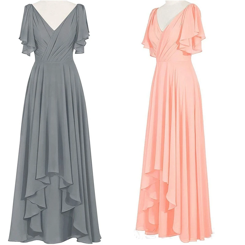 Hi-Lo Elegant Women's Dresses A-Line V-Neck with Short Sleeve vestidos femininos elegante
Hi-Lo Elegant Women's Dresses A-Line V-Neck with Short Sleeve vestidos femininos elegante