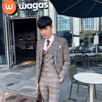 Business Suits Men 2019 Casual Plaid Suits Mens Formal Office Dress Elegant Wedding Suits Mens British Style Clothing 3 Pcs Slim
Business Suits Men 2019 Casual Plaid Suits Mens Formal Office Dress Elegant Wedding Suits Mens British Style Clothing 3 Pcs Slim