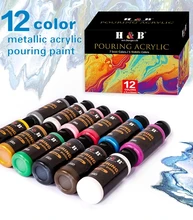 Ready to Pour Metallic Acrylic Pouring Paint Set,12*60ml Fluid DIY Bottles for Surfaces Stretched Canvas,Wood,Air Dry Clay
Ready to Pour Metallic Acrylic Pouring Paint Set,12*60ml Fluid DIY Bottles for Surfaces Stretched Canvas,Wood,Air Dry Clay