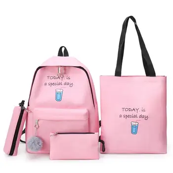 4set Backpack Fashion Women Backpack Canvas Shoulder Bags Printing Girl School bag Mochilas Female Children Student Backpack
4set Backpack Fashion Women Backpack Canvas Shoulder Bags Printing Girl School bag Mochilas Female Children Student Backpack