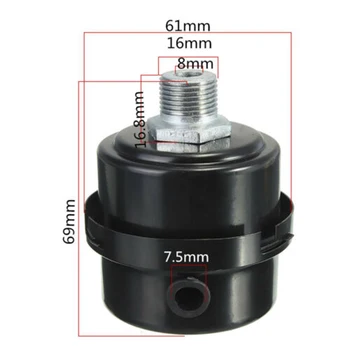 3/8 16mm Thread Metal Air Compressor Parts Intake Filters Noise Mufflers Silencers 61*69mm Black
3/8 16mm Thread Metal Air Compressor Parts Intake Filters Noise Mufflers Silencers 61*69mm Black
