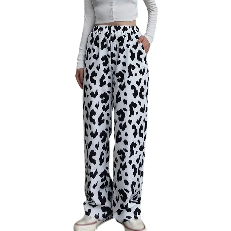 Spring Autumn High Waist Cow Pattern Pants Women's Loose Casual Drape Wide Leg Pants Fashion Female Harajuku Trousers Streetwear
Spring Autumn High Waist Cow Pattern Pants Women's Loose Casual Drape Wide Leg Pants Fashion Female Harajuku Trousers Streetwear