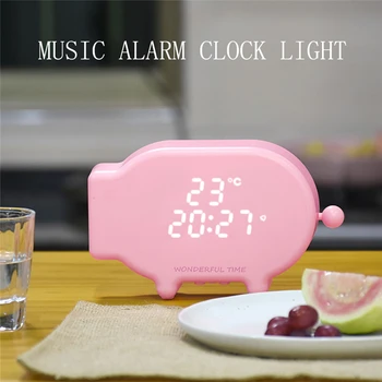 Cartoon Pig LED Alarm Clock USB Charge Snooze Intelligent Sound and Light Control Light Thermometer Table Wall Clock JJ30
Cartoon Pig LED Alarm Clock USB Charge Snooze Intelligent Sound and Light Control Light Thermometer Table Wall Clock JJ30