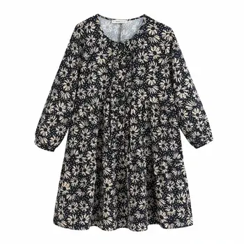 New Women Round Collar Flower Print Dots Mini Dress Lady Stylish Three Quarter Sleeve Buttons Vestidos Chic Brand Dresses
New Women Round Collar Flower Print Dots Mini Dress Lady Stylish Three Quarter Sleeve Buttons Vestidos Chic Brand Dresses