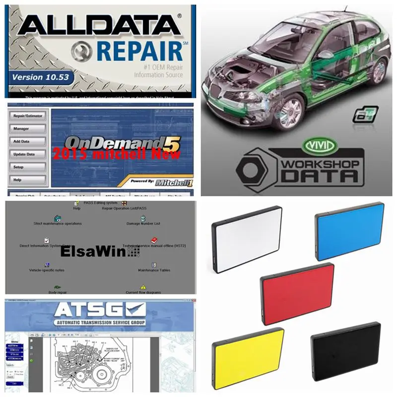 

2019 Hot sale Software Vivid Workshop Alldata and Mitchell Auto Repair Data All data 10.53 Mitchell ondemand 2015V Elsa ATSG 1TB