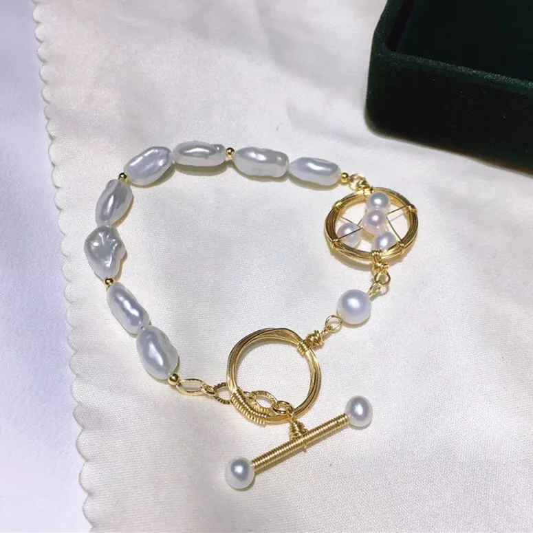 Butterfly Home Handmade Wire Wound 14k Gold 3-5 near Round Virgine Pearl with Baroque Bracelets Syss59n59aje
Butterfly Home Handmade Wire Wound 14k Gold 3-5 near Round Virgine Pearl with Baroque Bracelets Syss59n59aje