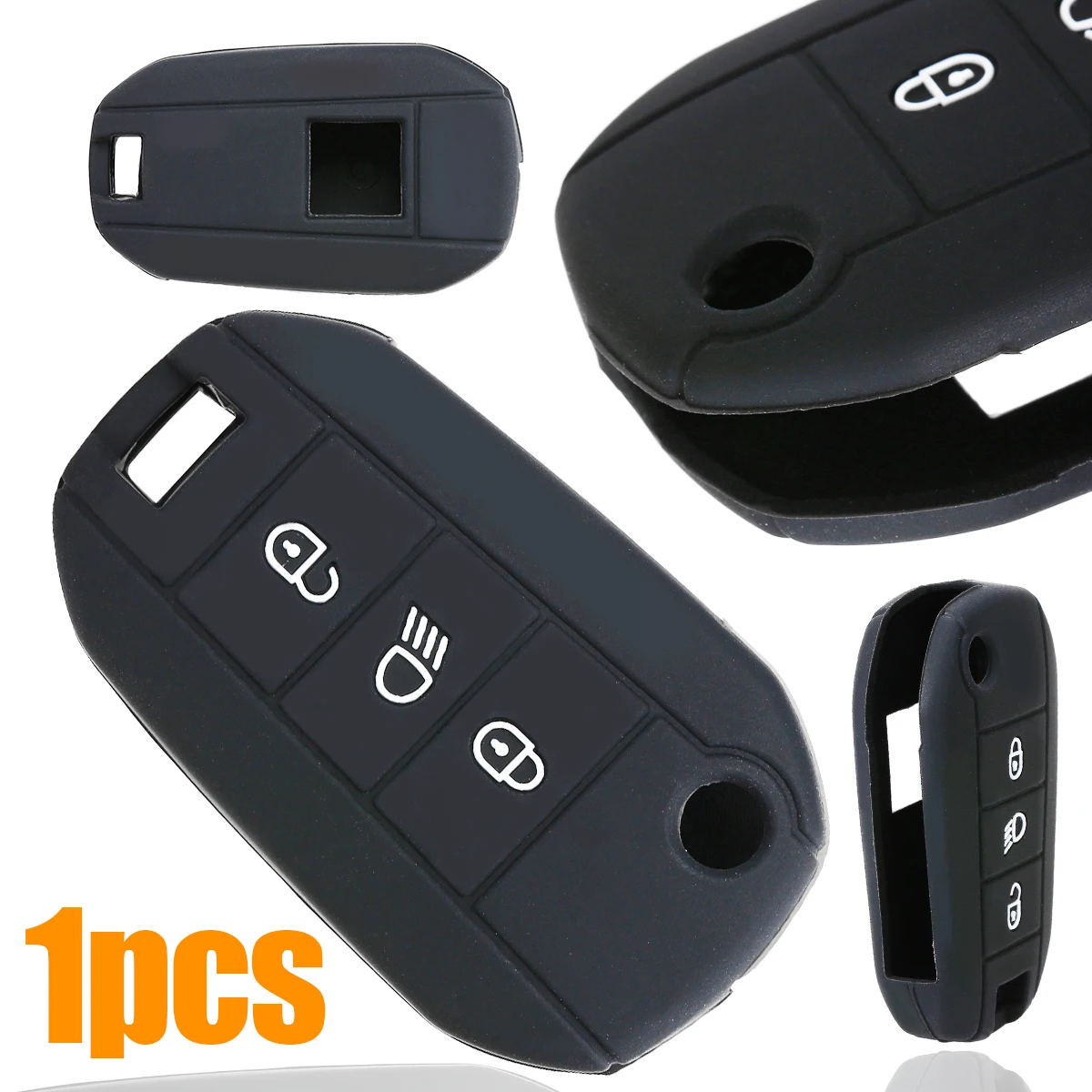 Mayitr 1pc Durable Silicone Key Case Cover For Peugeot 3008 508 308 208 2008 3Button Remote Fob