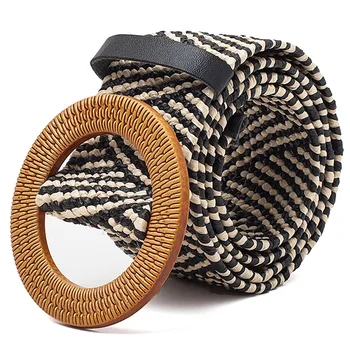 Straw Wide Belt Female Woven Vintage Round Wooden Buckle Decorative Dress Shirt Belt
Straw Wide Belt Female Woven Vintage Round Wooden Buckle Decorative Dress Shirt Belt