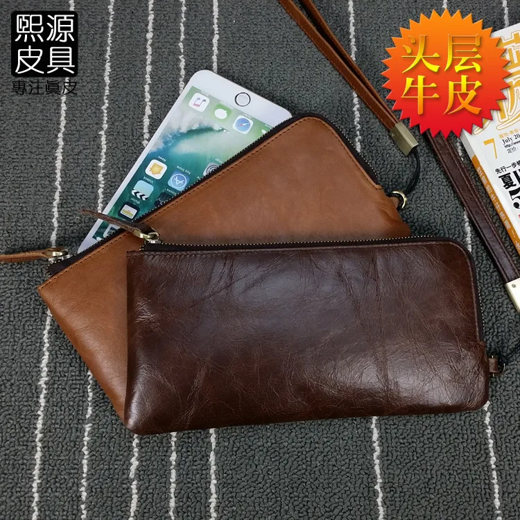 Europe And America Long MEN'S Wallet WOMEN'S Handbag Multi-functional Card Bit More Top Grade Oil Wax Leather Lightweight
Europe And America Long MEN'S Wallet WOMEN'S Handbag Multi-functional Card Bit More Top Grade Oil Wax Leather Lightweight