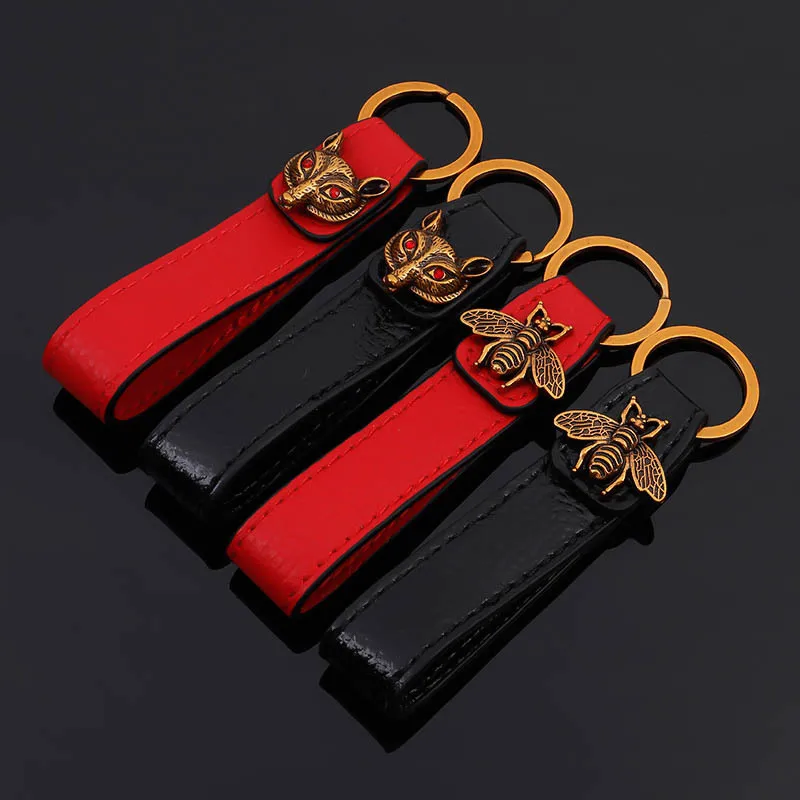 MDNEN Fox Bee Leather Metal luxury Keychain Auto Waist Black Red Leather KeyChains Keyfob Keyrings Keyholder Car Key Chain
MDNEN Fox Bee Leather Metal luxury Keychain Auto Waist Black Red Leather KeyChains Keyfob Keyrings Keyholder Car Key Chain