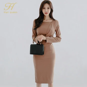 H Han Queen Solid Color Sheath Eleagnt Bodycon Dress Women 2019 Winter Full Sleeve Bottoming Dresses OL New Office Wear Vestidos
H Han Queen Solid Color Sheath Eleagnt Bodycon Dress Women 2019 Winter Full Sleeve Bottoming Dresses OL New Office Wear Vestidos