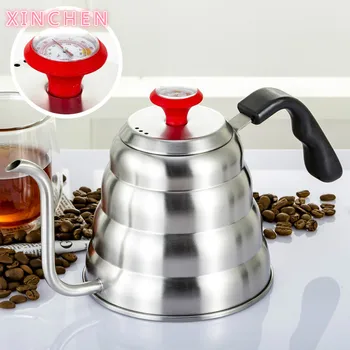Drip Kettle Coffee Tea Pot 1.2L Stainless Steel Coffee Gooseneck Drip Kettle with Creative Thermometer Suit For Induction Cooker
Drip Kettle Coffee Tea Pot 1.2L Stainless Steel Coffee Gooseneck Drip Kettle with Creative Thermometer Suit For Induction Cooker
