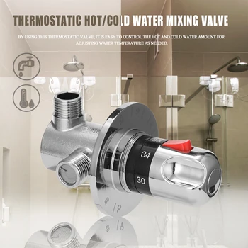 Adjustable Thermostatic Mixer Valve Brass Water Mixer Hot/Cold Water Mixing Temperature Control Valve For Home Water Heater 
Adjustable Thermostatic Mixer Valve Brass Water Mixer Hot/Cold Water Mixing Temperature Control Valve For Home Water Heater