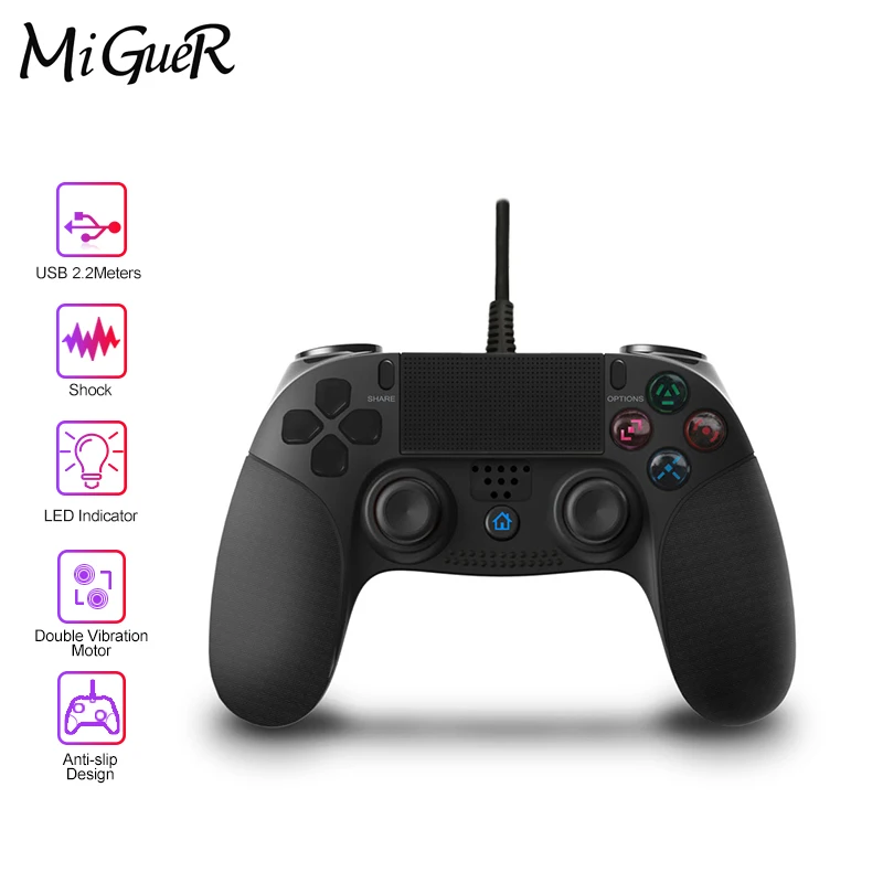 MiGueR PS4 Game Controller USB Wired Gamepad Multiple Joystick Vibration Handle 2.2M Cable Gamepad for iPhone iPad PC PS4/PS3
MiGueR PS4 Game Controller USB Wired Gamepad Multiple Joystick Vibration Handle 2.2M Cable Gamepad for iPhone iPad PC PS4/PS3