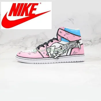 Nike Air Jordan1 High AJ1 Women's Basketball Shoes Velcro microphone notes breathable outdoors Sneakers Size 36-39
Nike Air Jordan1 High AJ1 Women's Basketball Shoes Velcro microphone notes breathable outdoors Sneakers Size 36-39