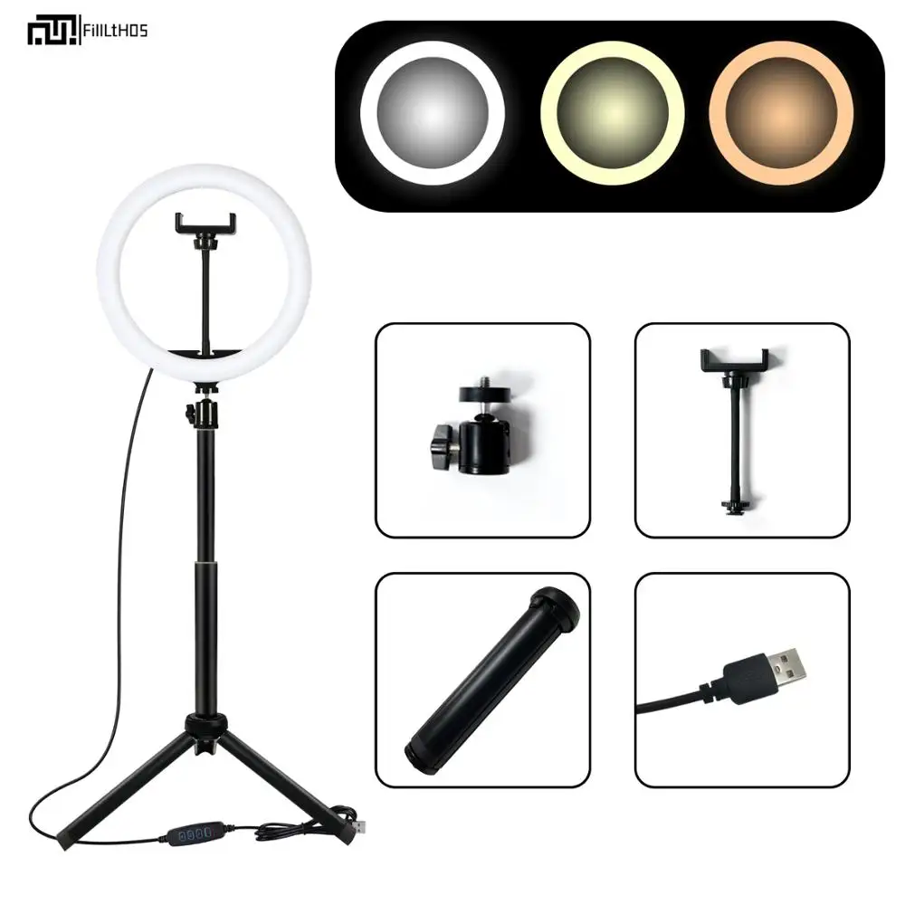 10 inch LED Ring Light Scalable and Removable Ring Lamp with Table Tripod Photography Light Higher for Makeup Youtube Video
10 inch LED Ring Light Scalable and Removable Ring Lamp with Table Tripod Photography Light Higher for Makeup Youtube Video