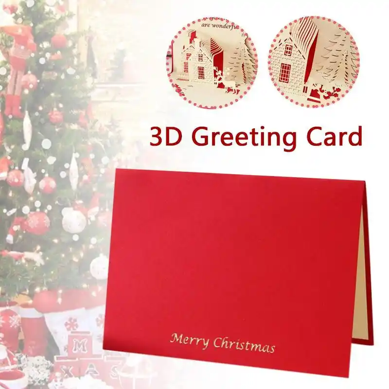 3d pop up greeting card christmas tree shape laser cut envelope