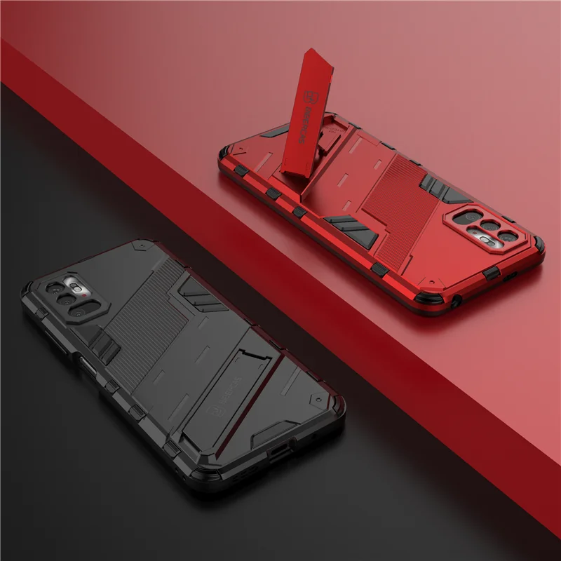 

Shockproof Case For Xiaomi Redmi Note 10 Pro Max 10S Cover 2-in-1 Hybrid Retro Punk Armor Design Stand Cases For Redmi Note10 5G