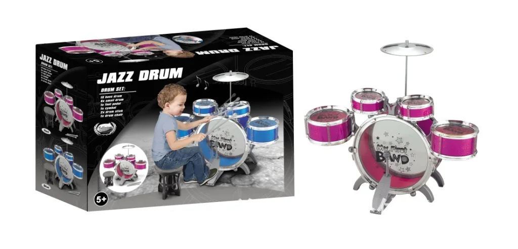 Wholesale Children Electroplated Set Jazz Drum Kit CHILDREN'S Musical Instrument Music Toy 10 Pieces with Stool 1.5
Wholesale Children Electroplated Set Jazz Drum Kit CHILDREN'S Musical Instrument Music Toy 10 Pieces with Stool 1.5