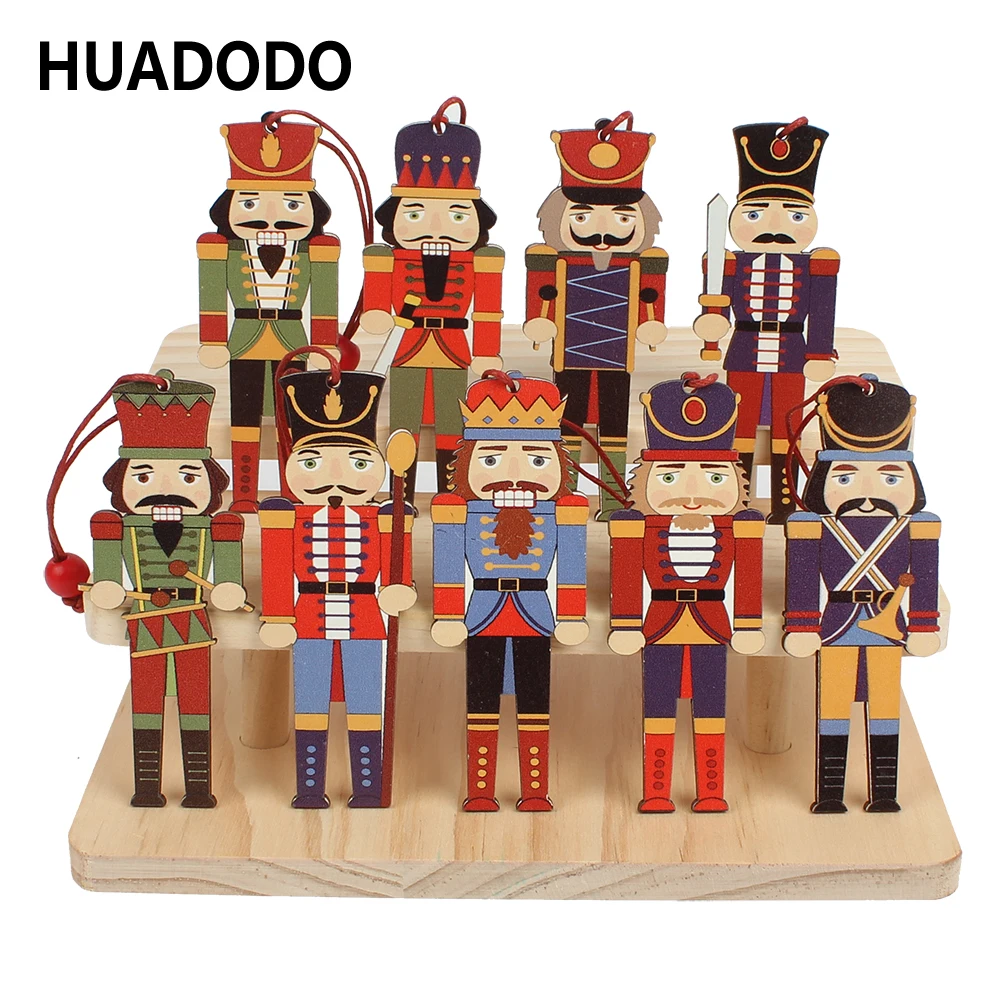 HUADODO 9Pcs wooden Nutcracker soldier Christmas Ornaments Dolls for Christmas Tree Hanging Party New Year Decoration Kids toys
HUADODO 9Pcs wooden Nutcracker soldier Christmas Ornaments Dolls for Christmas Tree Hanging Party New Year Decoration Kids toys