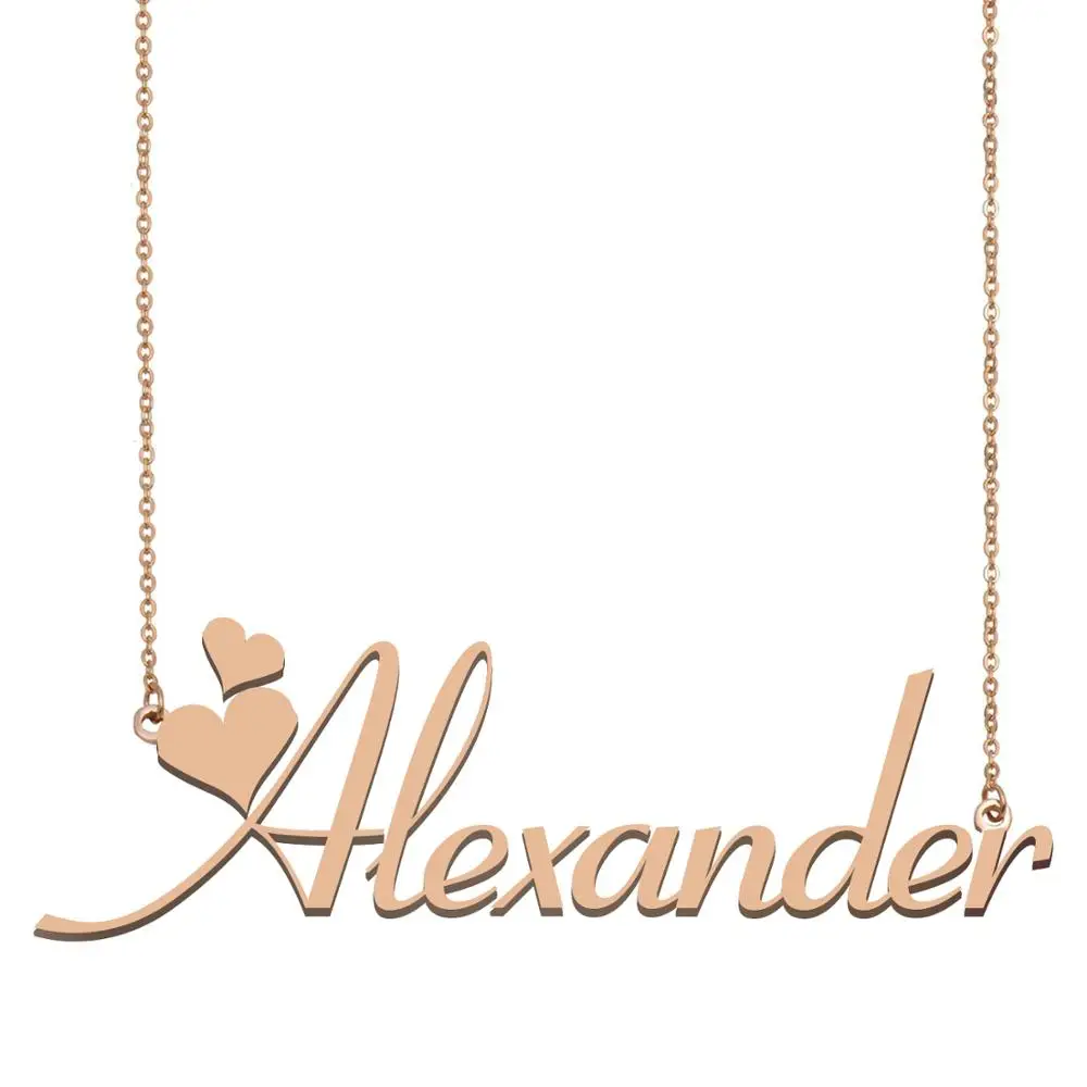 

Alexander Name Necklace for Women Stainless Steel Pendants Gold Plated Girl Friends Birthday Wedding Christmas Mother Days Gift