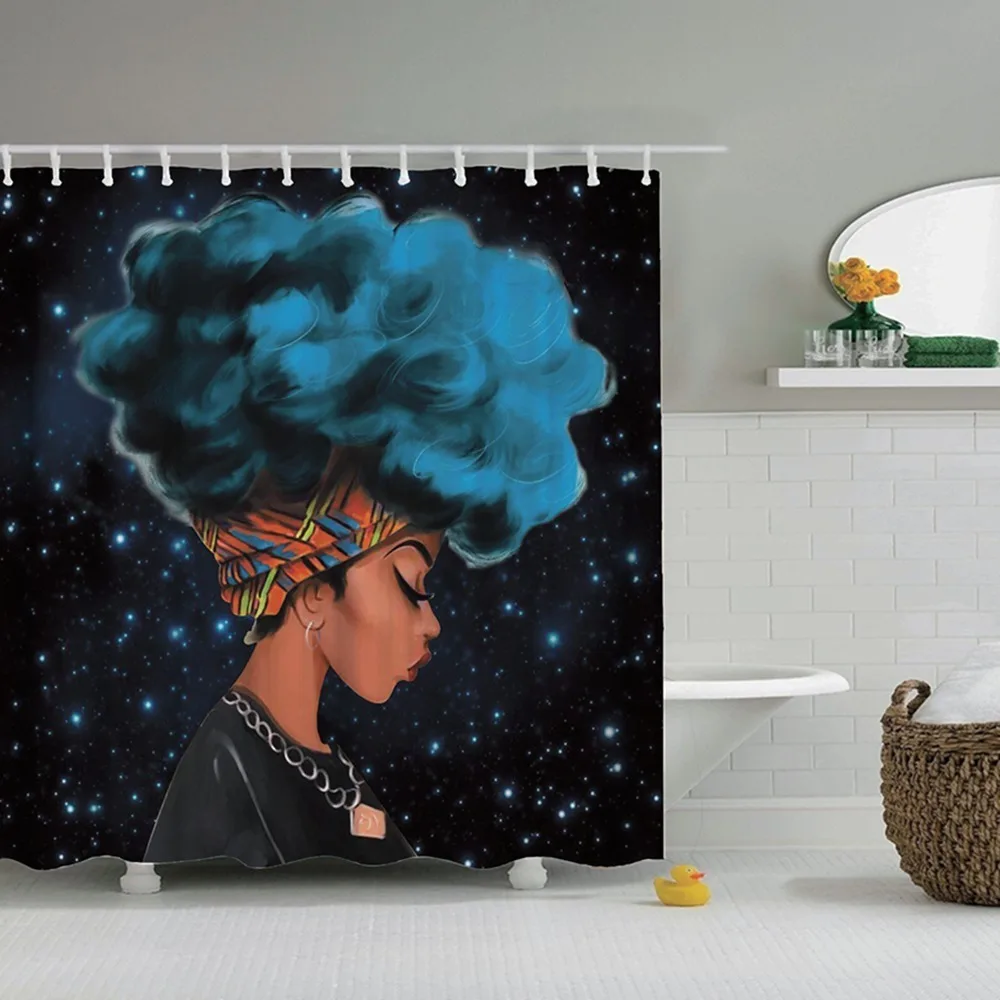 Dafield African Women Shower Curtain Set Black Girl With Blue Hair Polyester Fabric Bathroom Afro Curtain Shower Curtain African
Dafield African Women Shower Curtain Set Black Girl With Blue Hair Polyester Fabric Bathroom Afro Curtain Shower Curtain African