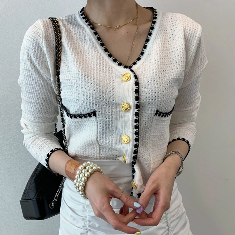 

WHCW CGDSR single-breasted autumn knitted casual korean style winter woman elegant 2020 cardigan women cardigan sweaters thick