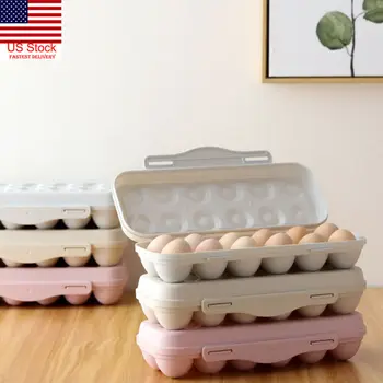 US Plastic Eggs Storage Case Holder Box For Fridge Freezer Eggs Container Boxes 
US Plastic Eggs Storage Case Holder Box For Fridge Freezer Eggs Container Boxes