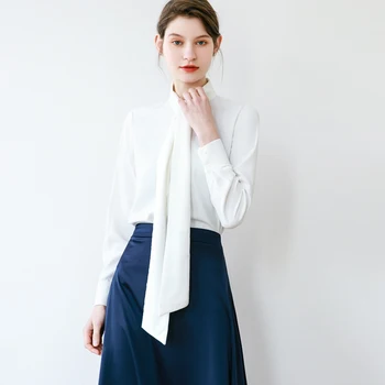 Women Ribbon Shirt Women's Design Sense Non-Mainstream Young Temperament Shirt Spring and Summer New Bow Chiffon Shirt
Women Ribbon Shirt Women's Design Sense Non-Mainstream Young Temperament Shirt Spring and Summer New Bow Chiffon Shirt