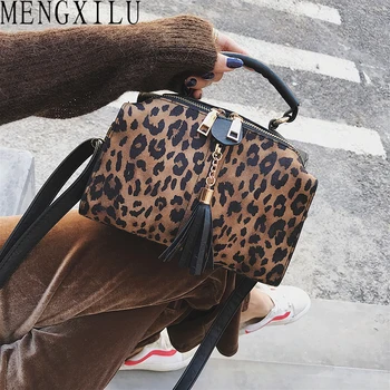 MENGXILU Leopard Leather Handbag Small Zipper Purse Rivet Ladies Hand Bags With Tassel Vintage Satchel Crossbody Bags For Women 
MENGXILU Leopard Leather Handbag Small Zipper Purse Rivet Ladies Hand Bags With Tassel Vintage Satchel Crossbody Bags For Women