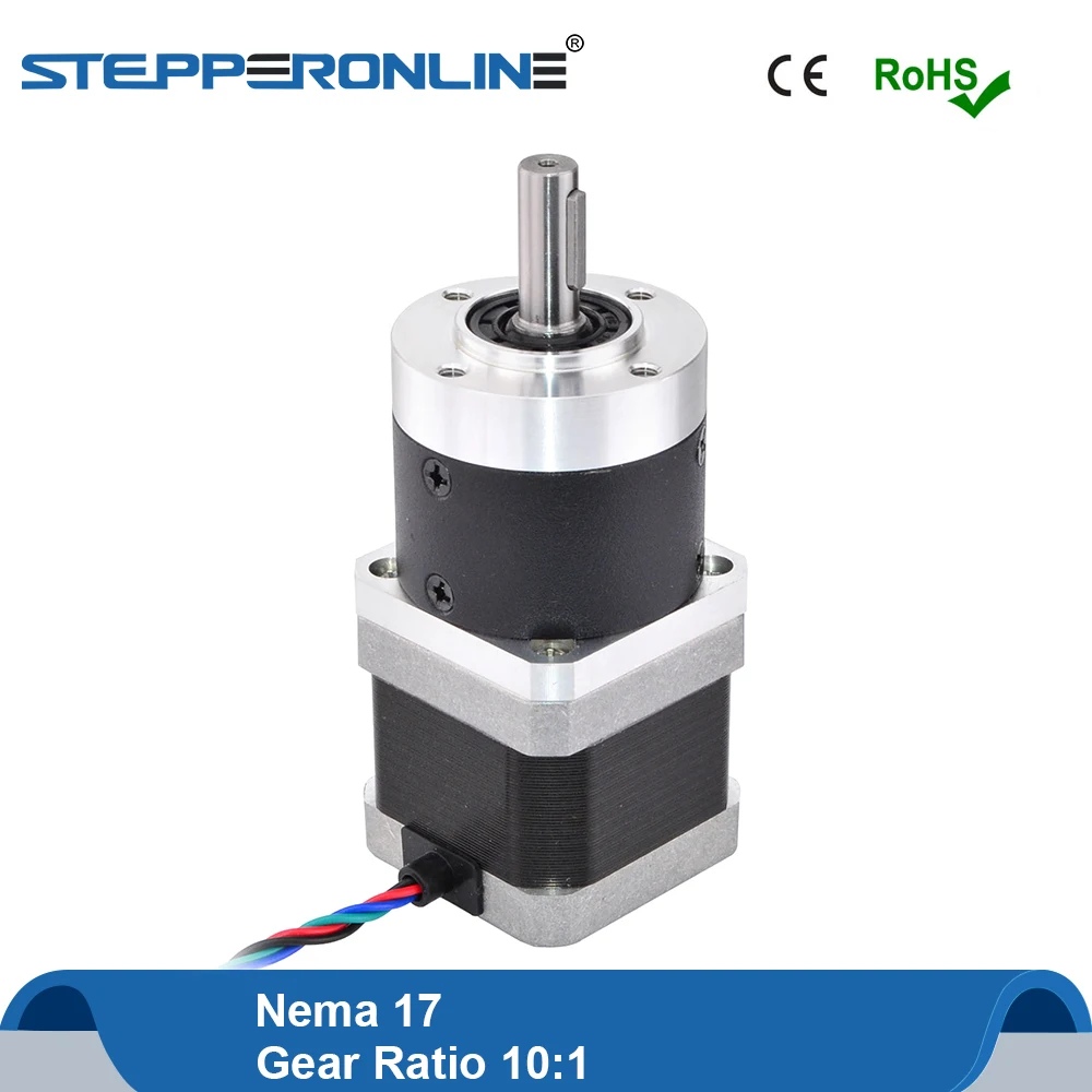 10:1 High Precision Planetary Gearbox Nema 17 Stepper Motor 42 Motor Extruder 1.68A L=39mm 4-lead for CNC 3D Printer
10:1 High Precision Planetary Gearbox Nema 17 Stepper Motor 42 Motor Extruder 1.68A L=39mm 4-lead for CNC 3D Printer