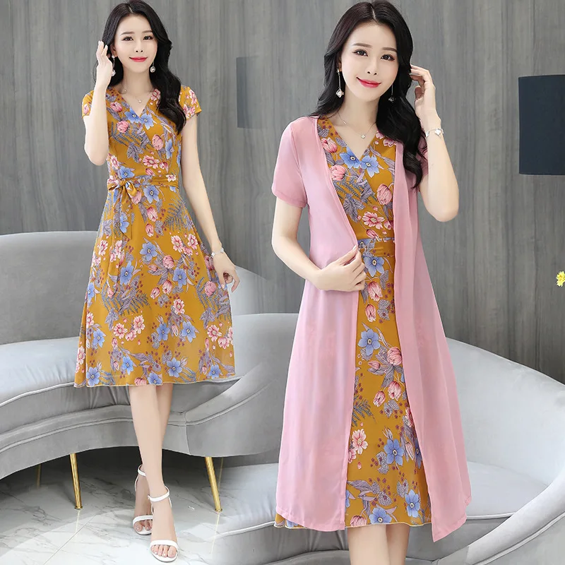 2018 Summer New Style Korean-style Slim Fit Medium-length Dress Waist Hugging Short Sleeve Chiffon Two-Piece Dress
2018 Summer New Style Korean-style Slim Fit Medium-length Dress Waist Hugging Short Sleeve Chiffon Two-Piece Dress