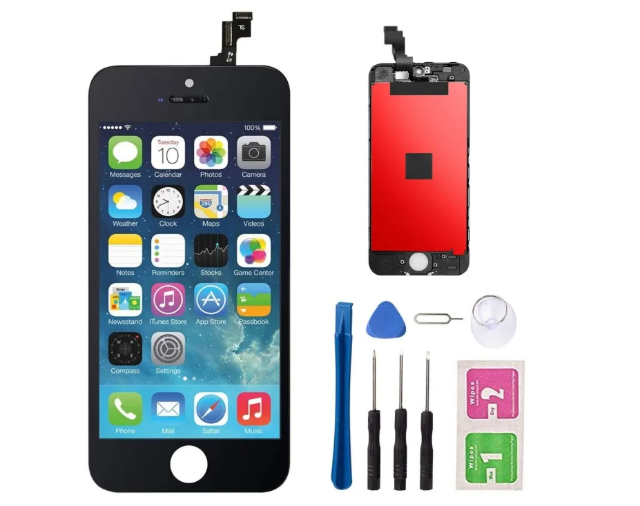 Screen Replacement for i5S Black LCD Display Touch Screen Digitizer Replacement Full Assembly with Repair Tool Kit
Screen Replacement for i5S Black LCD Display Touch Screen Digitizer Replacement Full Assembly with Repair Tool Kit