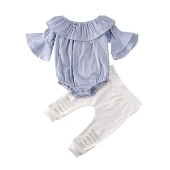 Newborn Baby Girl Flare Sleeve Striped Romper Bodysuit Jumpsuit Ripped Hole Long Pants Leggings Girls Baby Clothing Outfit 0-24M
Newborn Baby Girl Flare Sleeve Striped Romper Bodysuit Jumpsuit Ripped Hole Long Pants Leggings Girls Baby Clothing Outfit 0-24M