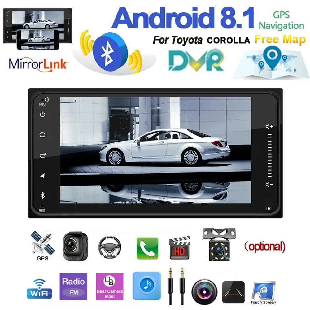 2 DIN Car Multimedia Player Bluetooth Car Audio GPS Wifi Mirror Link Android 8.1 Car MP5 Player BT Radio For Toyota Corolla
2 DIN Car Multimedia Player Bluetooth Car Audio GPS Wifi Mirror Link Android 8.1 Car MP5 Player BT Radio For Toyota Corolla