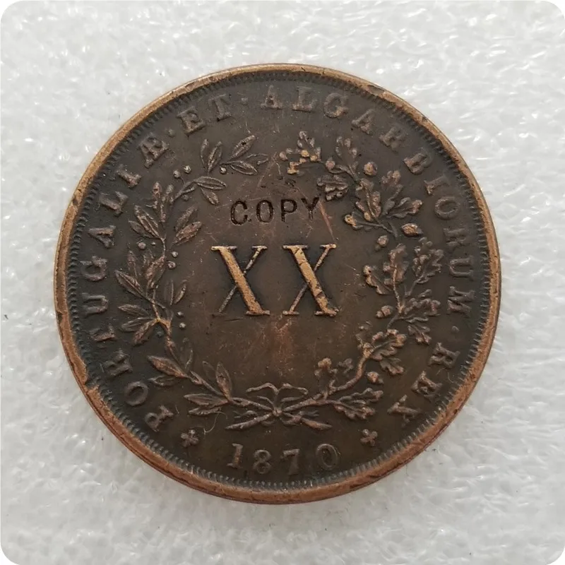 

1870 PORTUGAL XX REIS COIN COPY commemorative coins-replica coins medal coins collectibles
