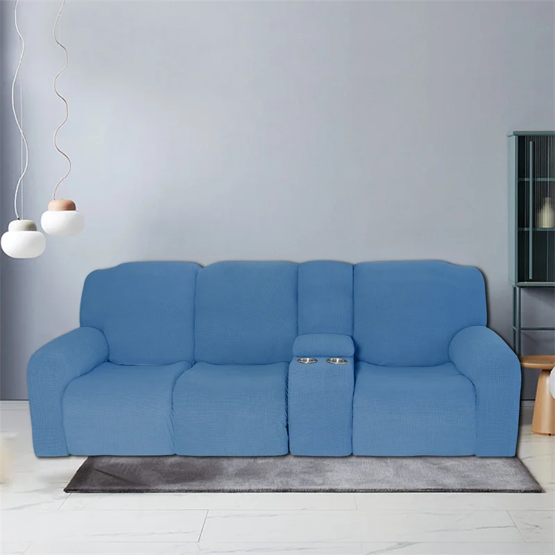 Housse extensible pour fauteuil inclinable 3 places, avec porte-gobelet, en polaire, pour salon Housse extensible pour fauteuil inclinable 3 places, avec porte-gobelet, en polaire, pour salon