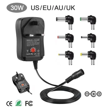 30W US/UK/AU/EU Universal Power Adapter 3V 4.5V 5V 6V 7.5V 9V 12V AC DC Charger Converter USB Port With 6pcs jack Power Supply
30W US/UK/AU/EU Universal Power Adapter 3V 4.5V 5V 6V 7.5V 9V 12V AC DC Charger Converter USB Port With 6pcs jack Power Supply